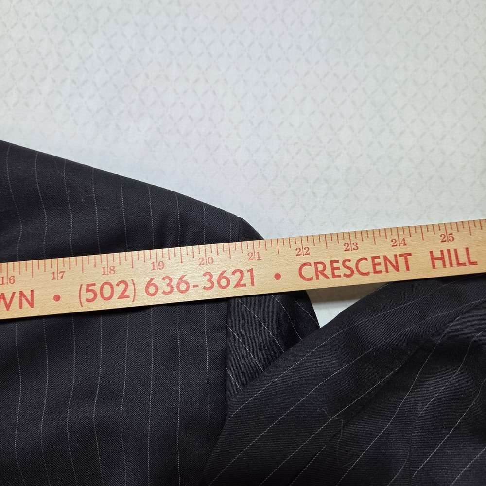 Gianfranco Ruffini Italy Blazer 48R Black Pinstripe 100% Wool Sport Coat Mens - Picture 15 of 16